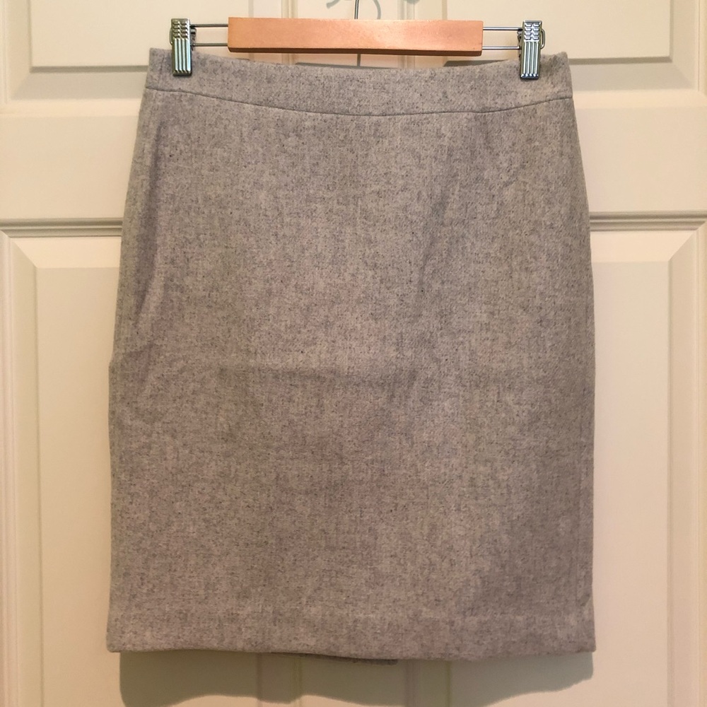 JCrew Double Serge Wool Gray Pencil Skirt